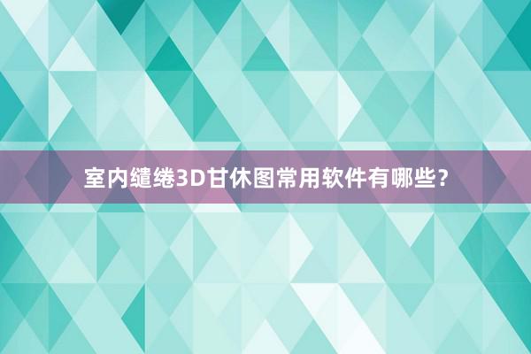 室内缱绻3D甘休图常用软件有哪些？