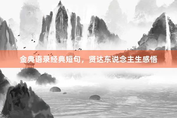 金典语录经典短句，贤达东说念主生感悟